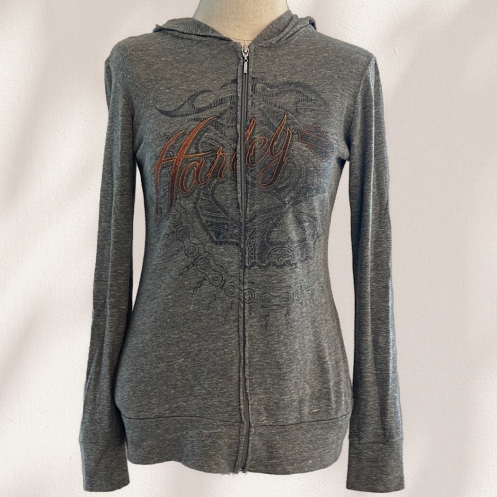 [Harley-Davidson] - Vintage Logo Zip-up Hoodie